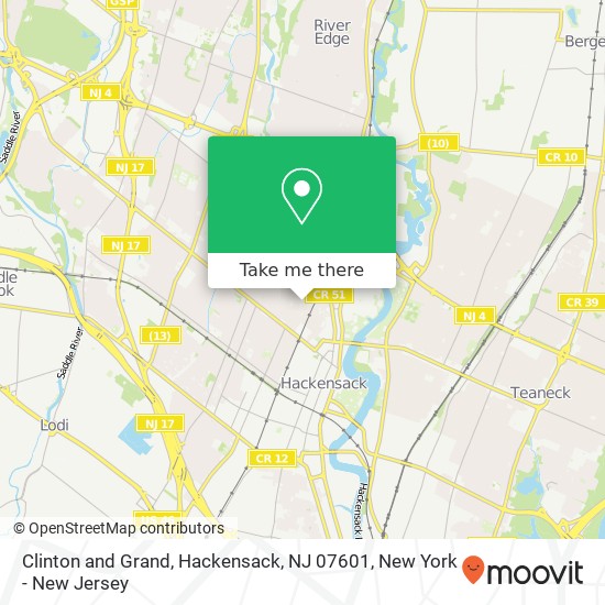 Clinton and Grand, Hackensack, NJ 07601 map