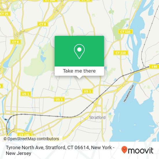 Mapa de Tyrone North Ave, Stratford, CT 06614