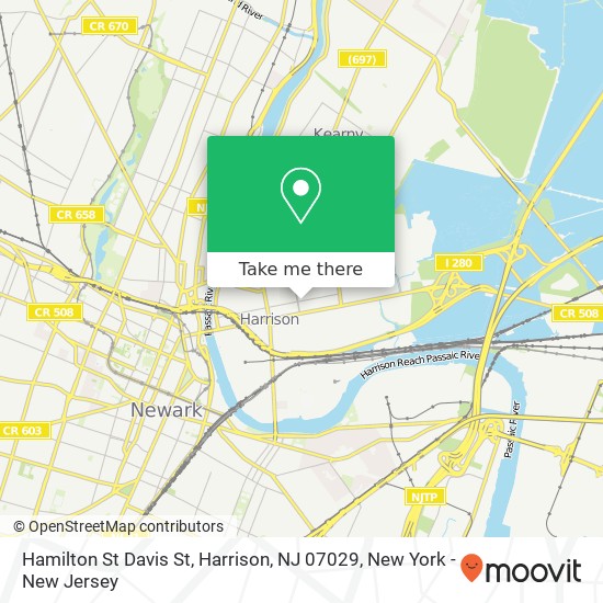 Mapa de Hamilton St Davis St, Harrison, NJ 07029