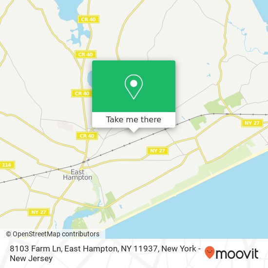 Mapa de 8103 Farm Ln, East Hampton, NY 11937