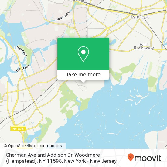 Mapa de Sherman Ave and Addison Dr, Woodmere (Hempstead), NY 11598