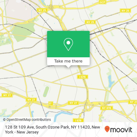 Mapa de 128 St 109 Ave, South Ozone Park, NY 11420