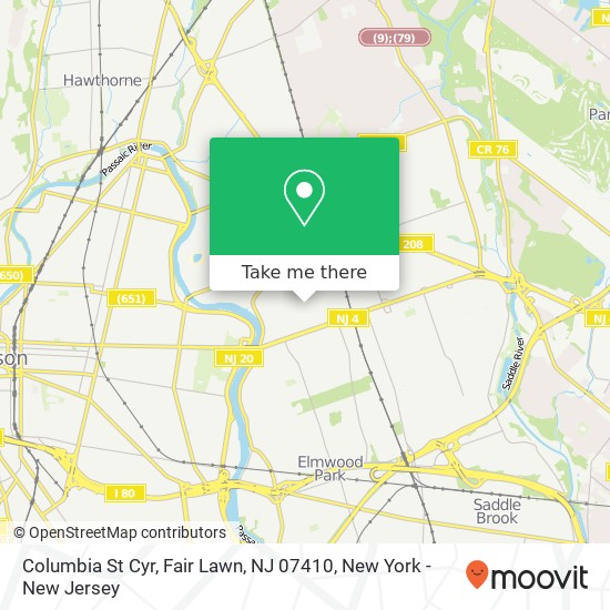Columbia St Cyr, Fair Lawn, NJ 07410 map