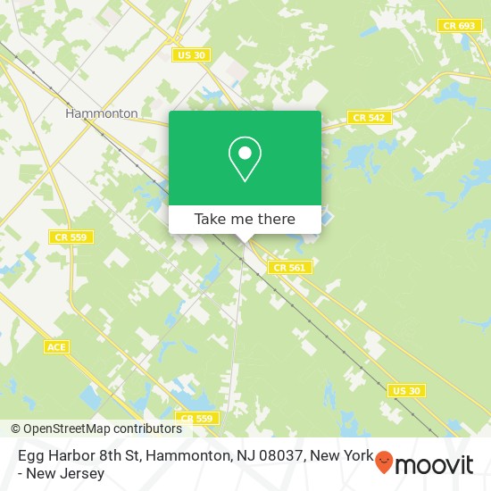 Mapa de Egg Harbor 8th St, Hammonton, NJ 08037
