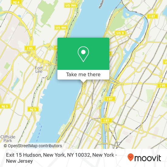 Mapa de Exit 15 Hudson, New York, NY 10032
