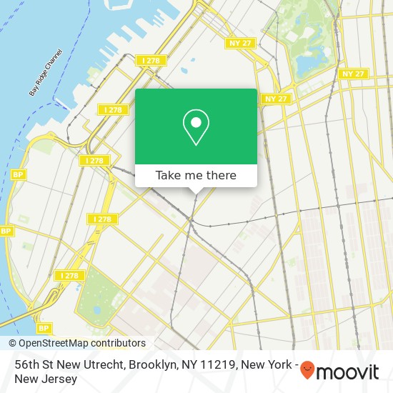 Mapa de 56th St New Utrecht, Brooklyn, NY 11219