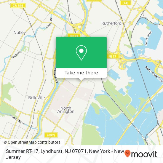 Mapa de Summer RT-17, Lyndhurst, NJ 07071