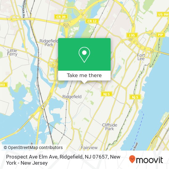 Prospect Ave Elm Ave, Ridgefield, NJ 07657 map