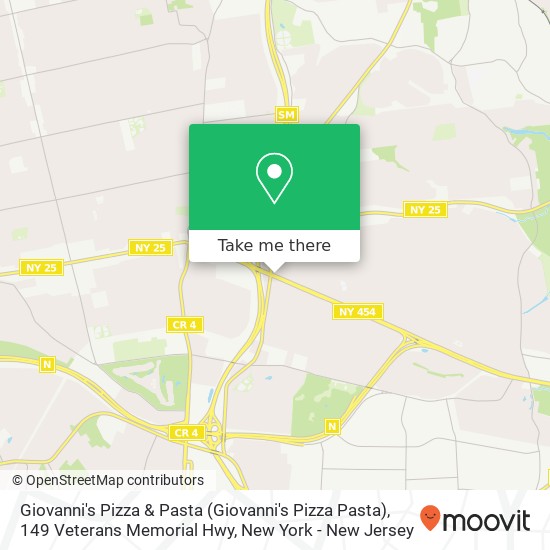 Mapa de Giovanni's Pizza & Pasta (Giovanni's Pizza Pasta), 149 Veterans Memorial Hwy