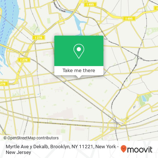 Mapa de Myrtle Ave y Dekalb, Brooklyn, NY 11221