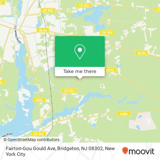 Mapa de Fairton-Gou Gould Ave, Bridgeton, NJ 08302