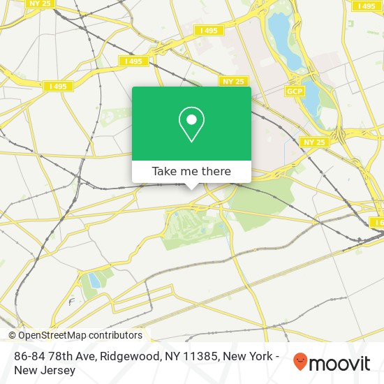 Mapa de 86-84 78th Ave, Ridgewood, NY 11385