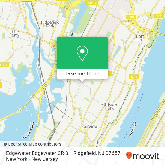 Mapa de Edgewater Edgewater CR-31, Ridgefield, NJ 07657