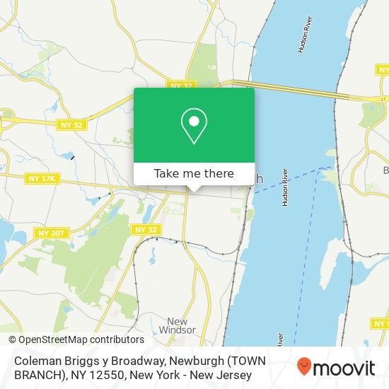 Coleman Briggs y Broadway, Newburgh (TOWN BRANCH), NY 12550 map
