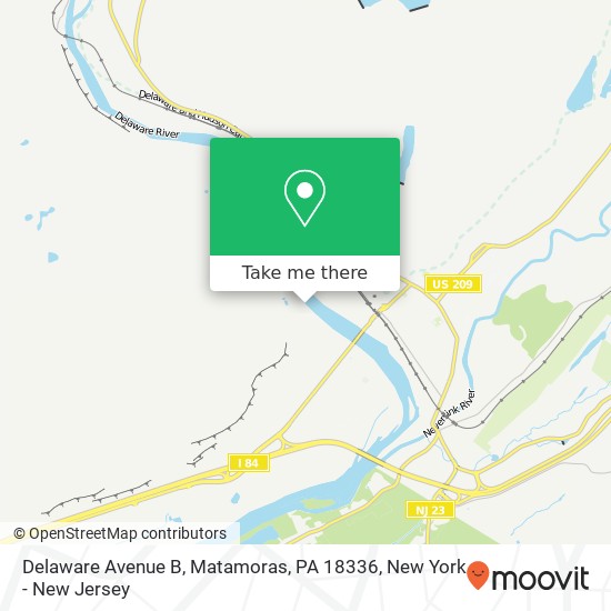 Mapa de Delaware Avenue B, Matamoras, PA 18336