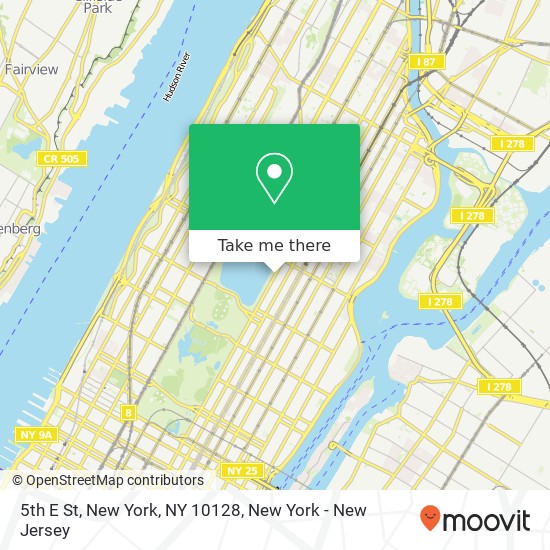 5th E St, New York, NY 10128 map