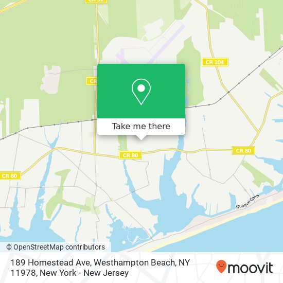 189 Homestead Ave, Westhampton Beach, NY 11978 map