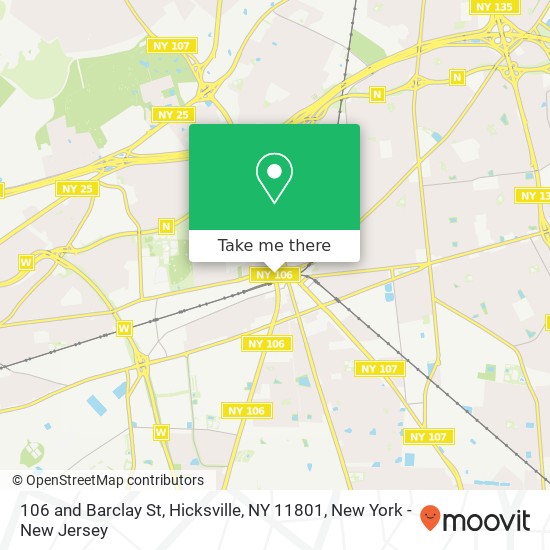 106 and Barclay St, Hicksville, NY 11801 map
