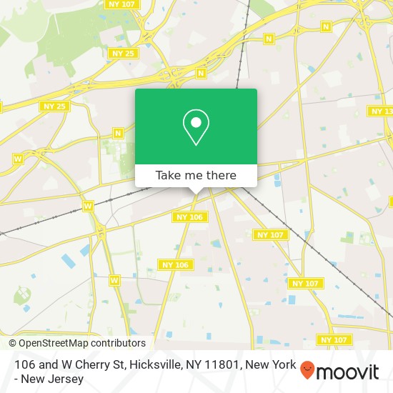 Mapa de 106 and W Cherry St, Hicksville, NY 11801