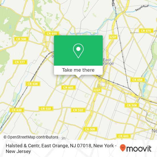 Halsted & Centr, East Orange, NJ 07018 map