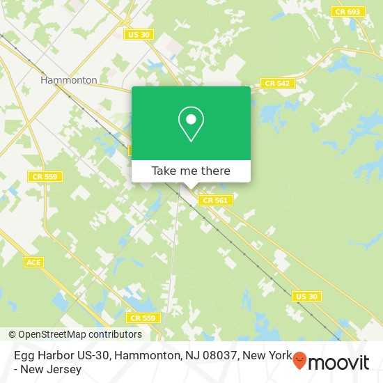 Mapa de Egg Harbor US-30, Hammonton, NJ 08037