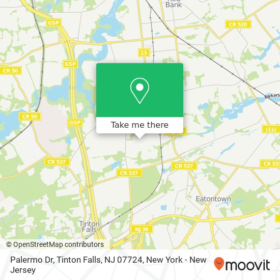 Palermo Dr, Tinton Falls, NJ 07724 map