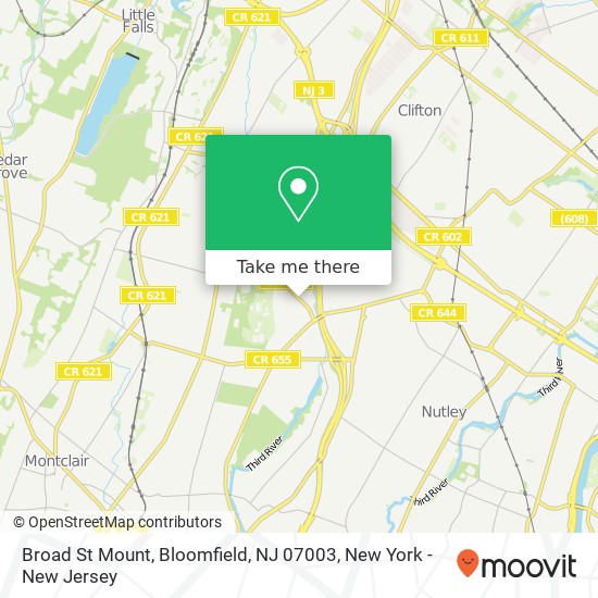 Mapa de Broad St Mount, Bloomfield, NJ 07003