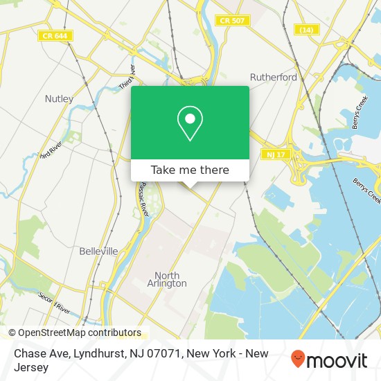 Mapa de Chase Ave, Lyndhurst, NJ 07071