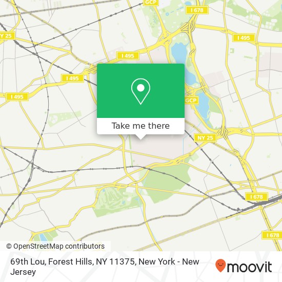 Mapa de 69th Lou, Forest Hills, NY 11375