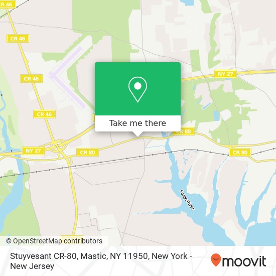 Mapa de Stuyvesant CR-80, Mastic, NY 11950