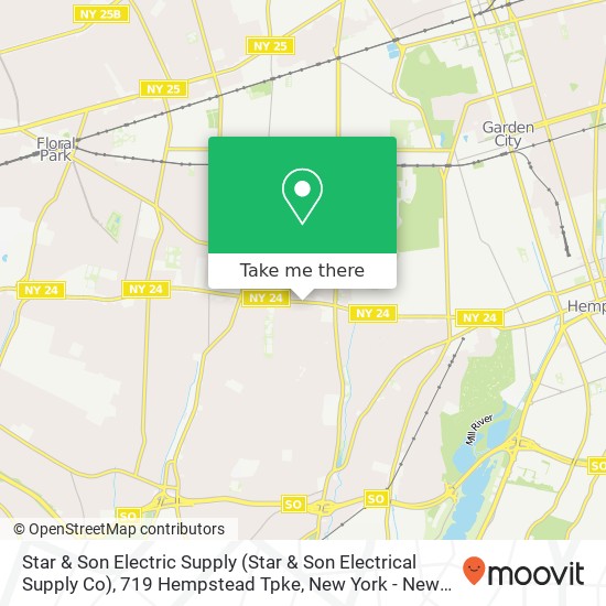Mapa de Star & Son Electric Supply (Star & Son Electrical Supply Co), 719 Hempstead Tpke