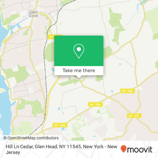 Mapa de Hill Ln Cedar, Glen Head, NY 11545