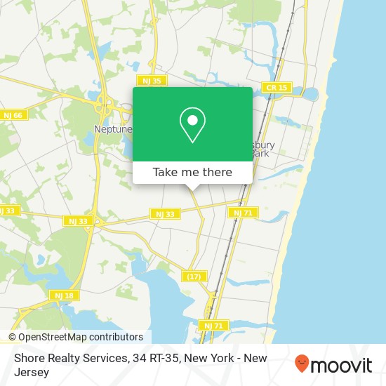 Mapa de Shore Realty Services, 34 RT-35