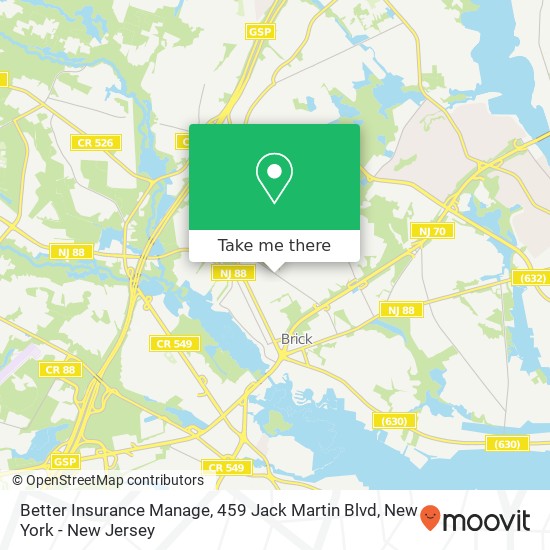 Mapa de Better Insurance Manage, 459 Jack Martin Blvd