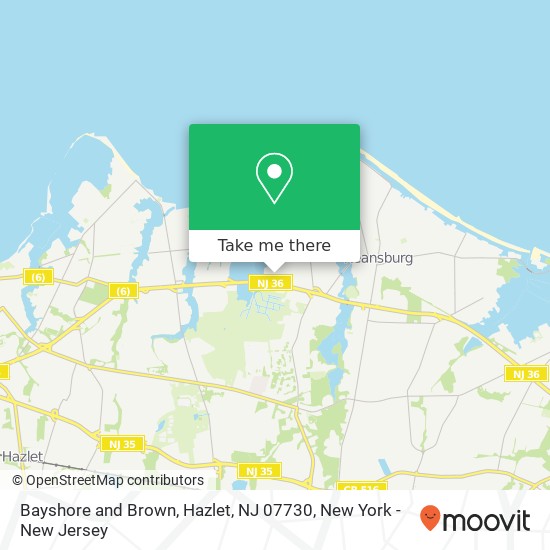 Bayshore and Brown, Hazlet, NJ 07730 map