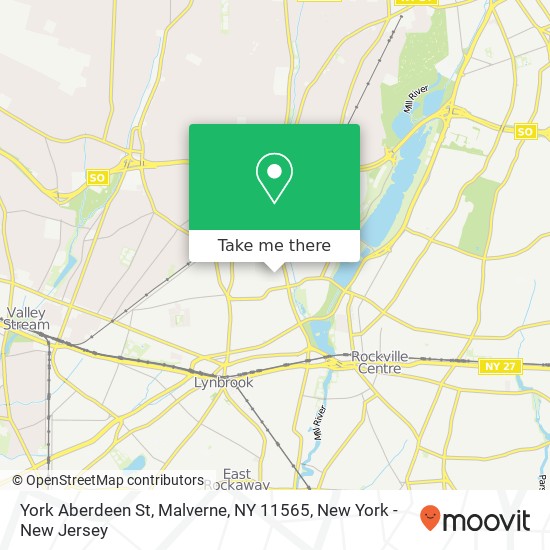 Mapa de York Aberdeen St, Malverne, NY 11565