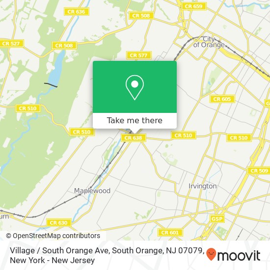 Mapa de Village / South Orange Ave, South Orange, NJ 07079