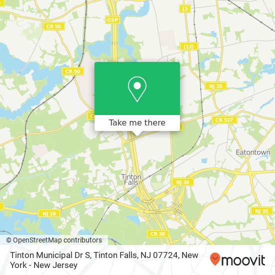 Tinton Municipal Dr S, Tinton Falls, NJ 07724 map