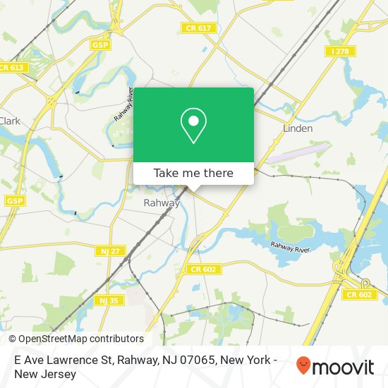 Mapa de E Ave Lawrence St, Rahway, NJ 07065