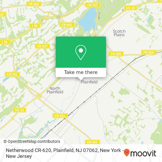 Netherwood CR-620, Plainfield, NJ 07062 map