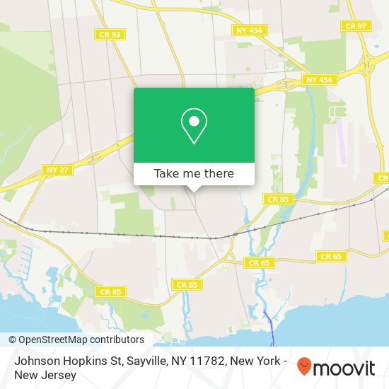 Mapa de Johnson Hopkins St, Sayville, NY 11782