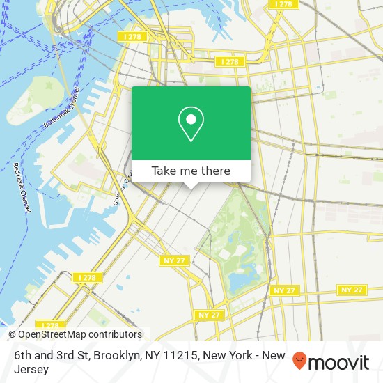 Mapa de 6th and 3rd St, Brooklyn, NY 11215