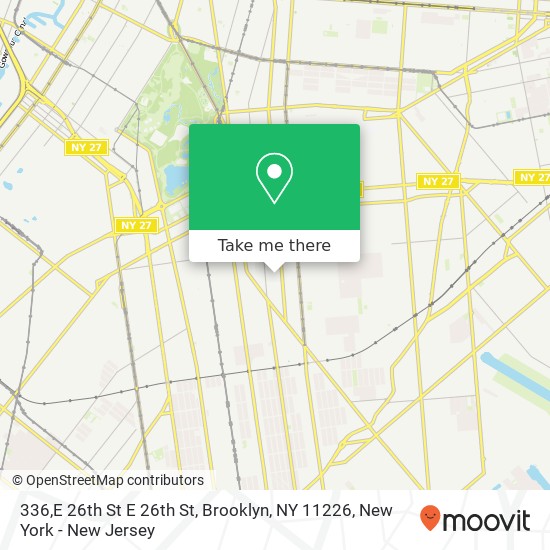 Mapa de 336,E 26th St E 26th St, Brooklyn, NY 11226