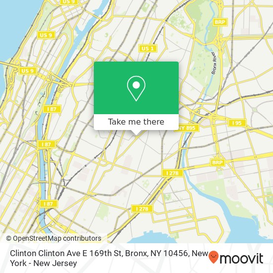 Clinton Clinton Ave E 169th St, Bronx, NY 10456 map