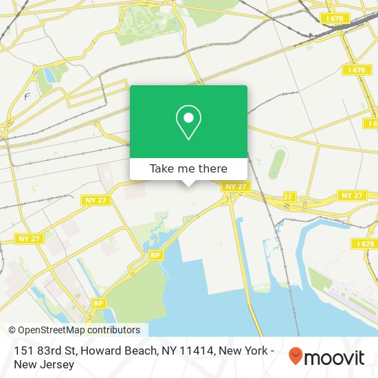 Mapa de 151 83rd St, Howard Beach, NY 11414