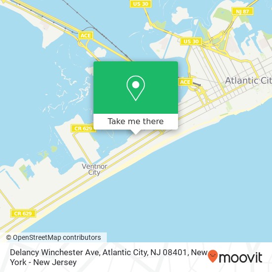 Mapa de Delancy Winchester Ave, Atlantic City, NJ 08401