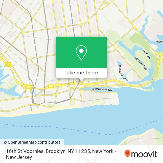 Mapa de 16th St Voorhies, Brooklyn, NY 11235