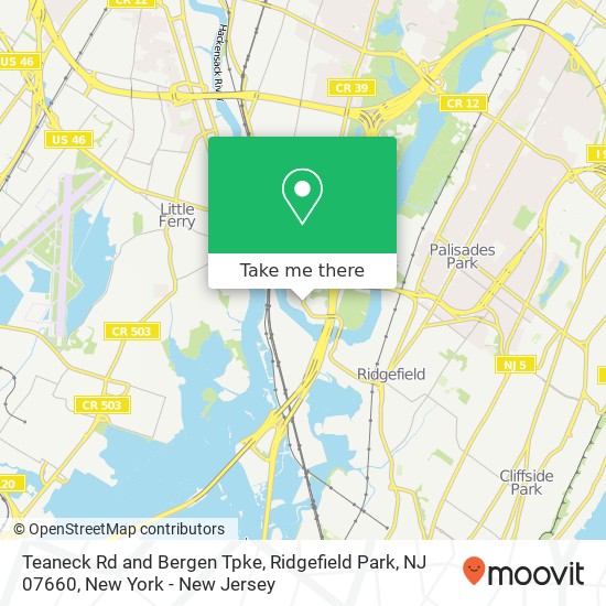 Mapa de Teaneck Rd and Bergen Tpke, Ridgefield Park, NJ 07660