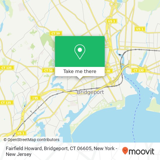 Mapa de Fairfield Howard, Bridgeport, CT 06605
