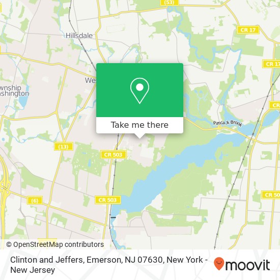 Mapa de Clinton and Jeffers, Emerson, NJ 07630